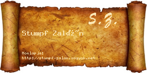 Stumpf Zalán névjegykártya
